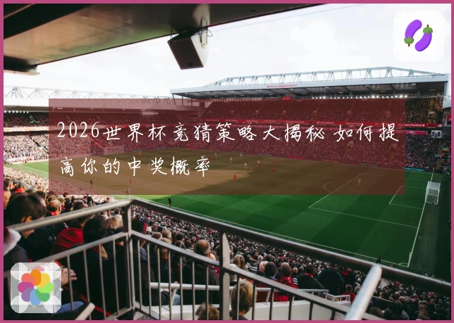 2026世界杯竞猜策略大揭秘 如何提高你的中奖概率